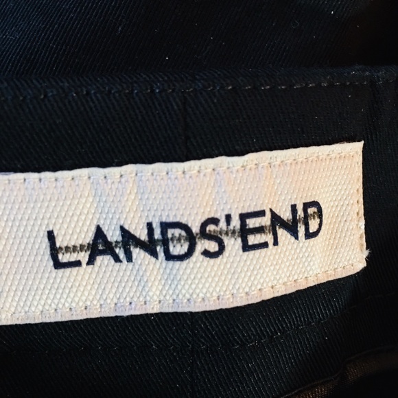 Lands’end Black Wider Leg Pants Pockets Pleats - Picture 5 of 8